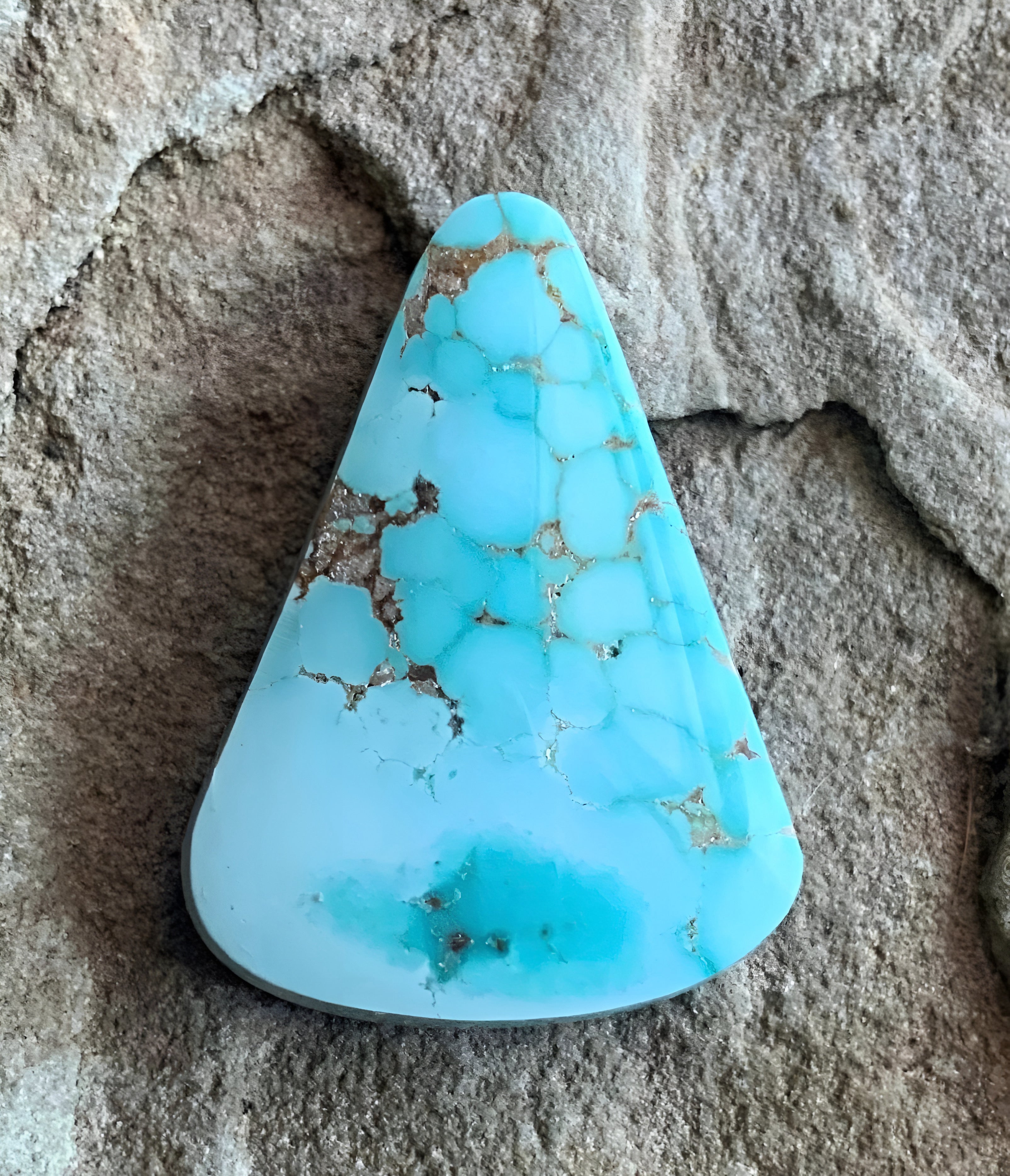 Natural Number 8 Turquoise High Grade Triangular Cabochon