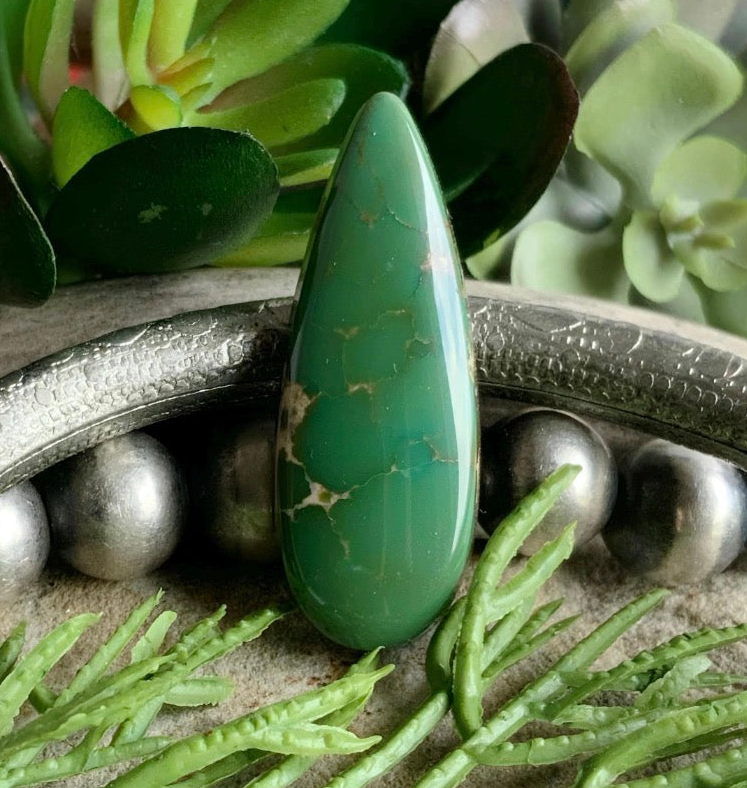 Royston Turquoise Green Teardrop Cabochon-Nevada Gemstone
