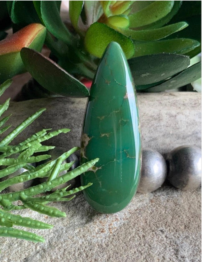 Royston Turquoise Green Teardrop Cabochon-Nevada Gemstone