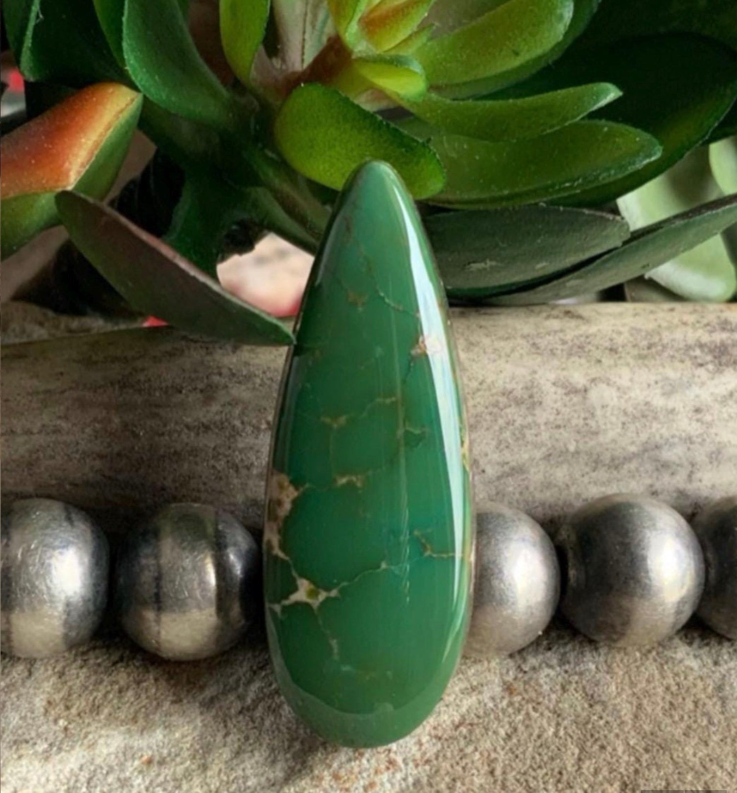 Royston Turquoise Green Teardrop Cabochon-Nevada Gemstone