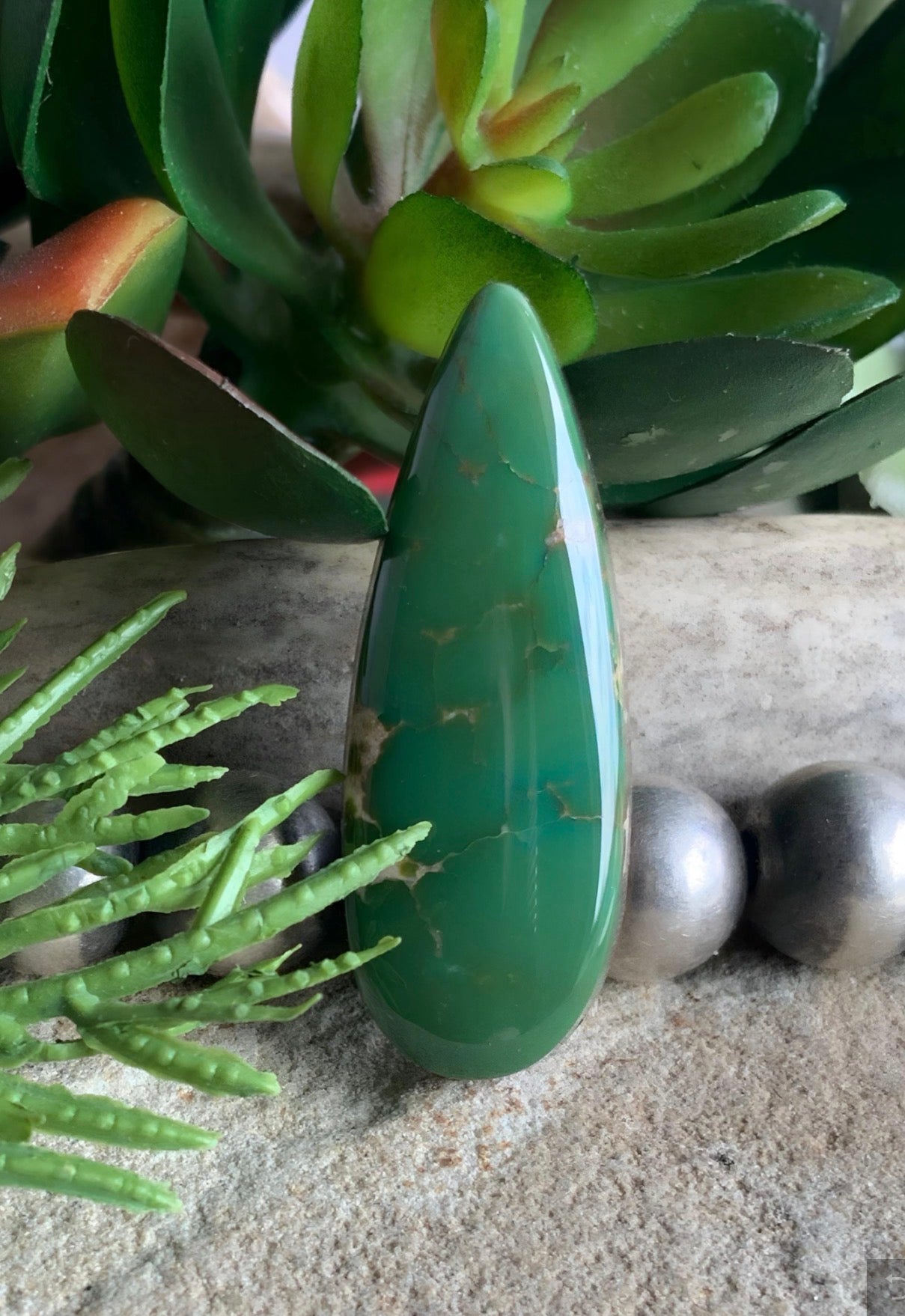 Royston Turquoise Green Teardrop Cabochon-Nevada Gemstone