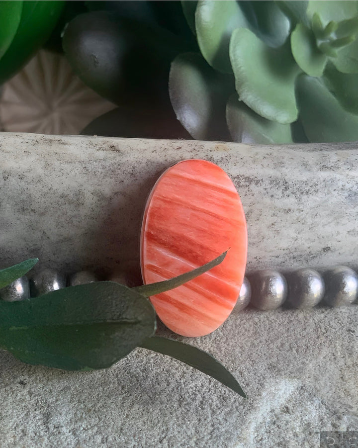 Orange Spiny Oyster Oval Cabochon #24