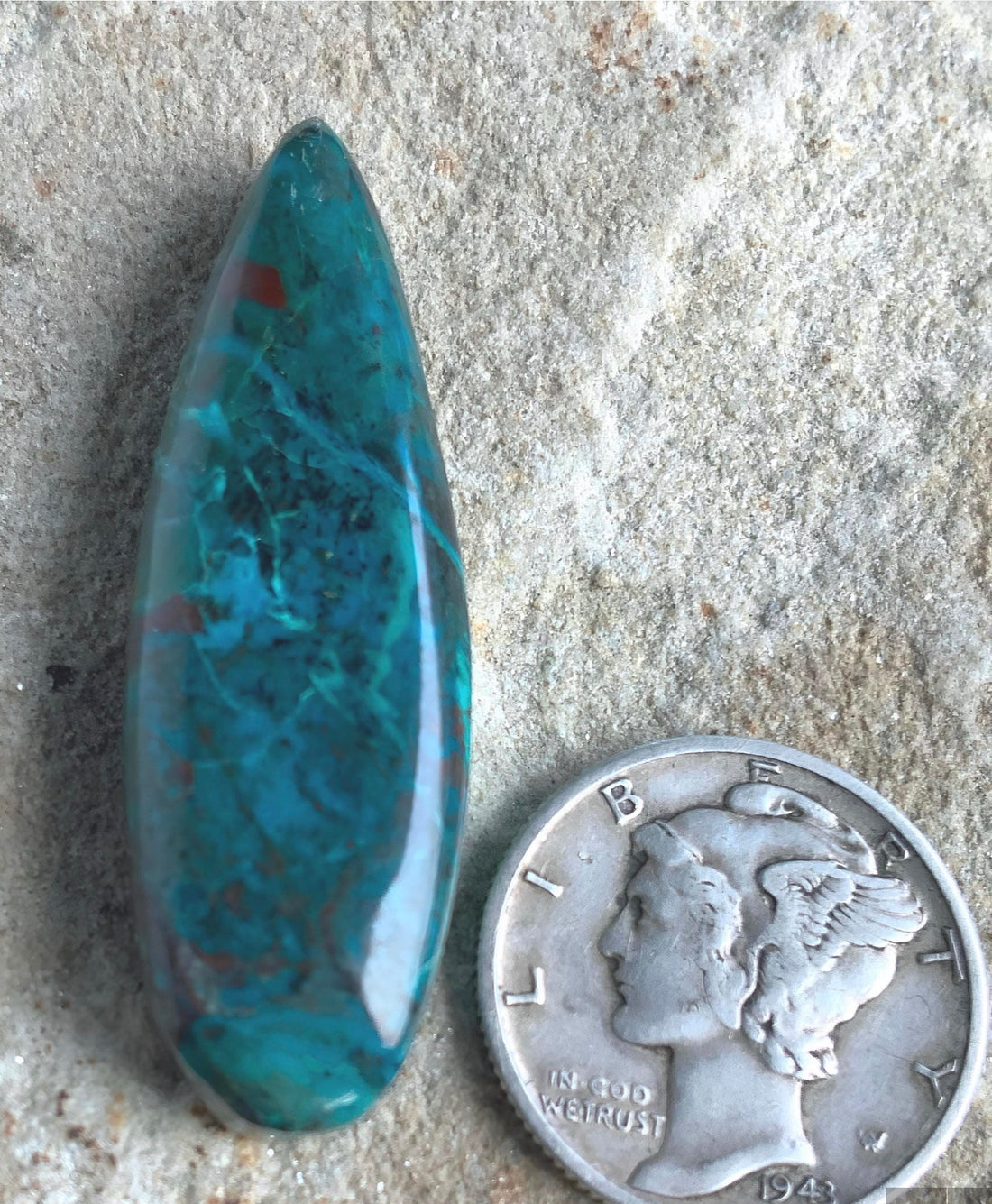 Chrysocolla Malachite Teardrop #12