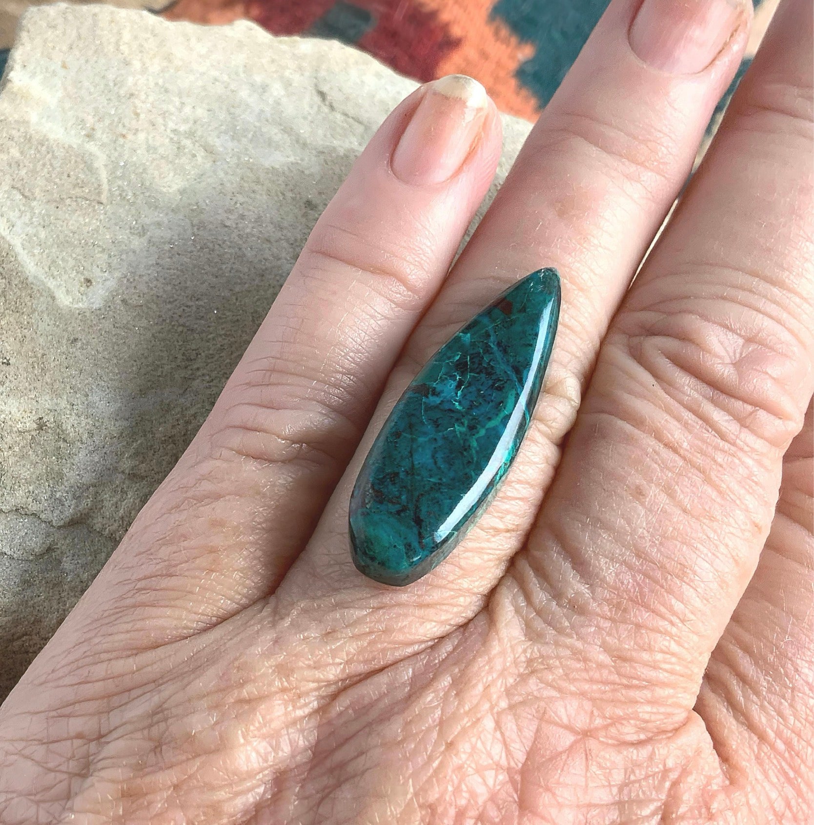Chrysocolla Malachite Teardrop #12