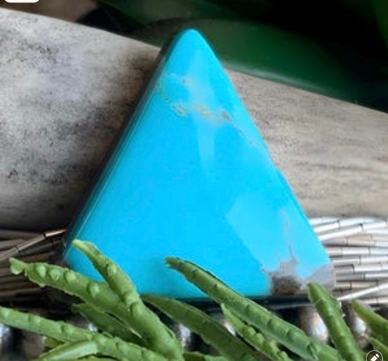 Natural Sierra Nevada Turquoise Triangle Cabochon