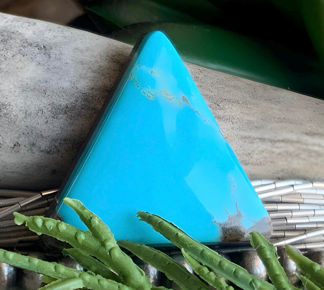 Natural Sierra Nevada Turquoise Triangle Cabochon