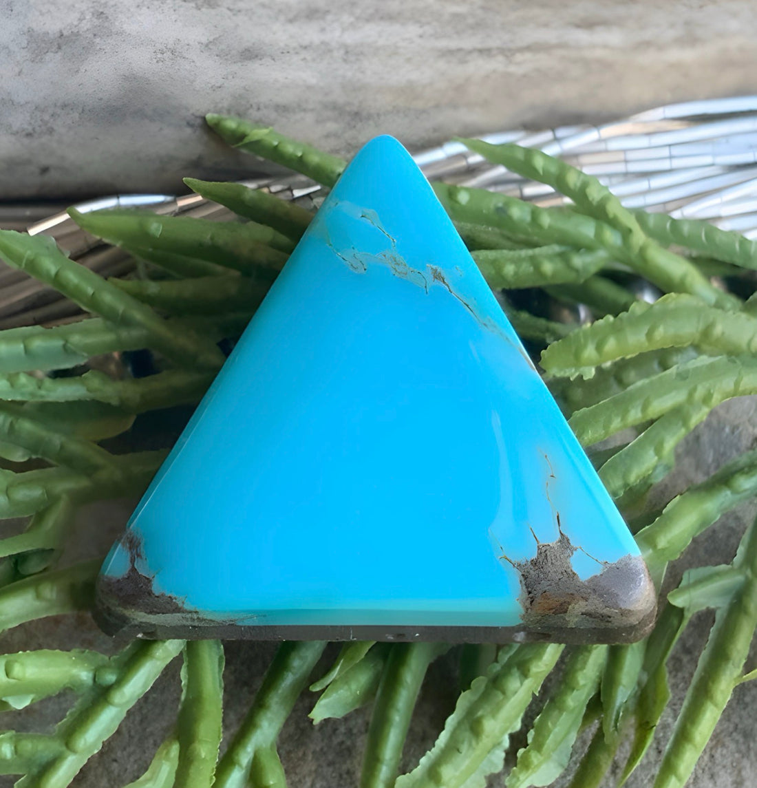 Natural Sierra Nevada Turquoise Triangle Cabochon