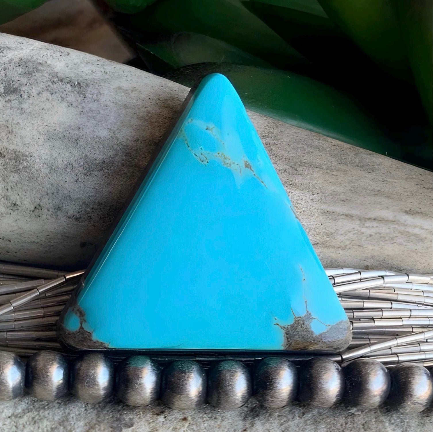 Natural Sierra Nevada Turquoise Triangle Cabochon