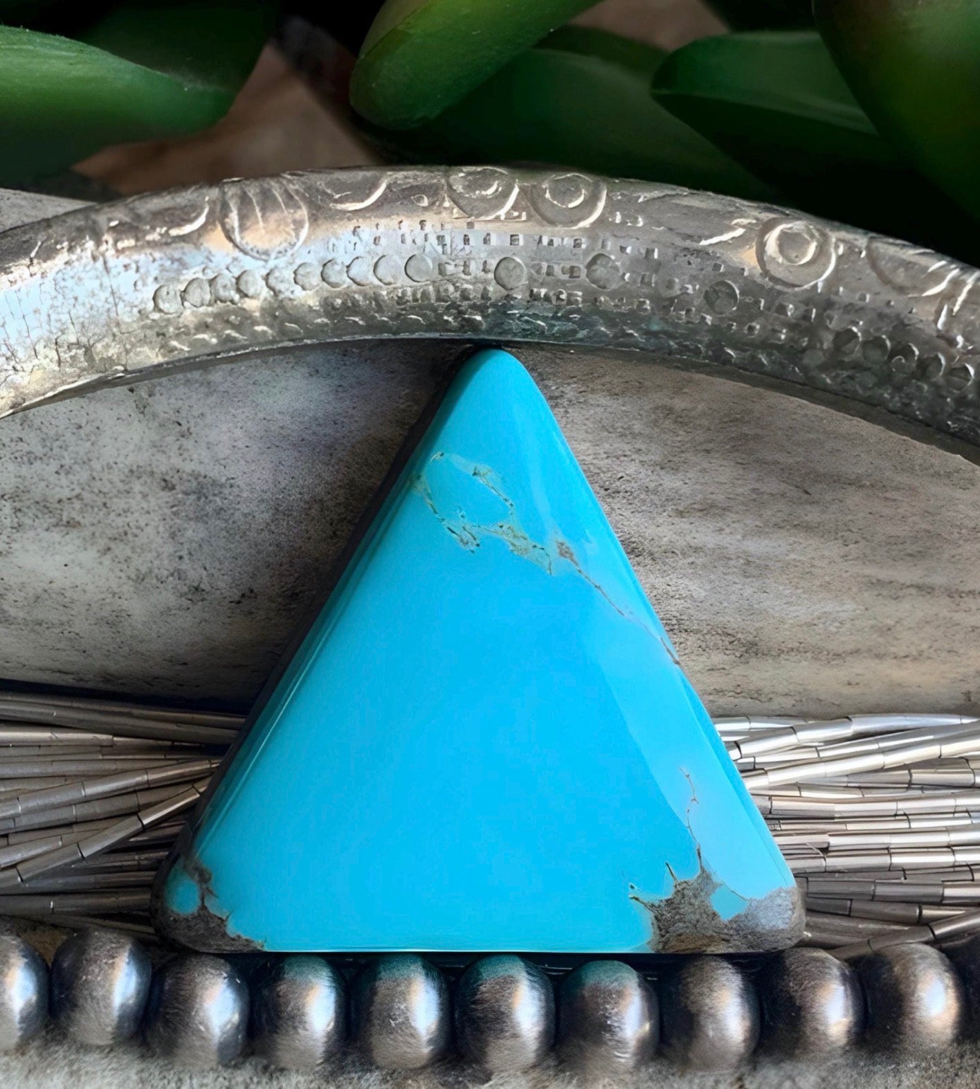 Natural Sierra Nevada Turquoise Triangle Cabochon