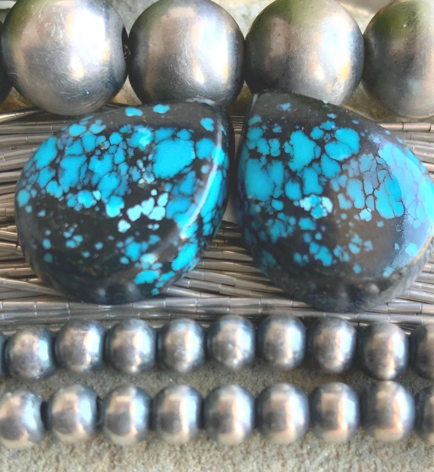 Bao Canyon Turquoise Matching Blue Teardrop Earring Cabochons-Hubei Province Gemstones