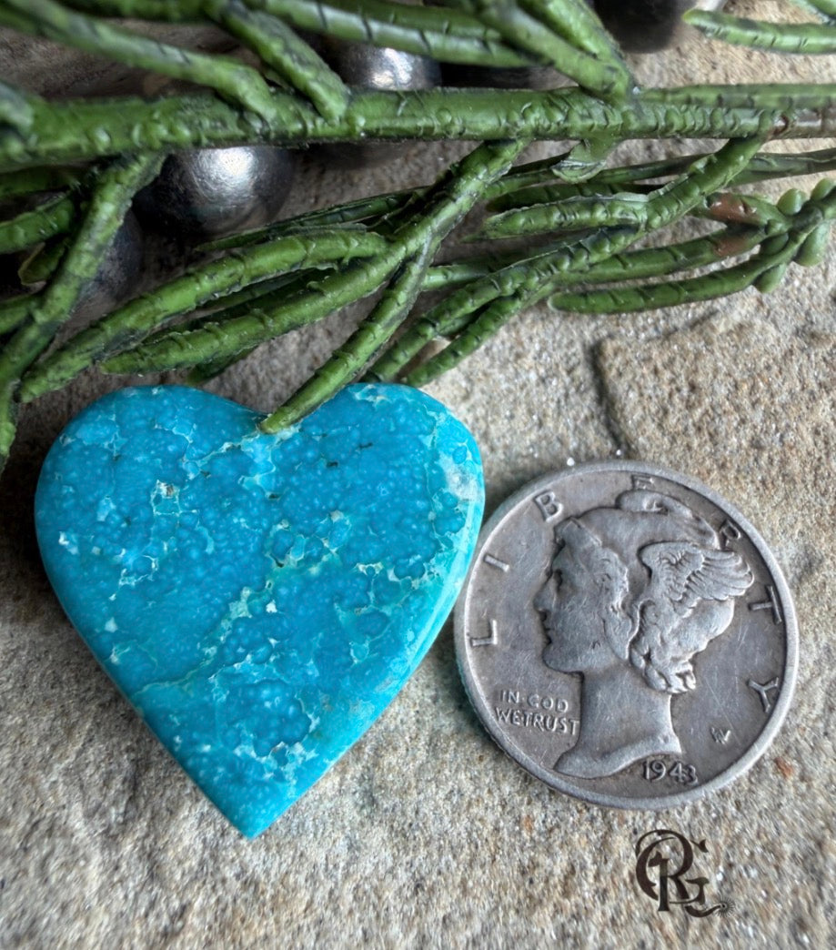Whitewater Turquoise Blue Heart Cabochon