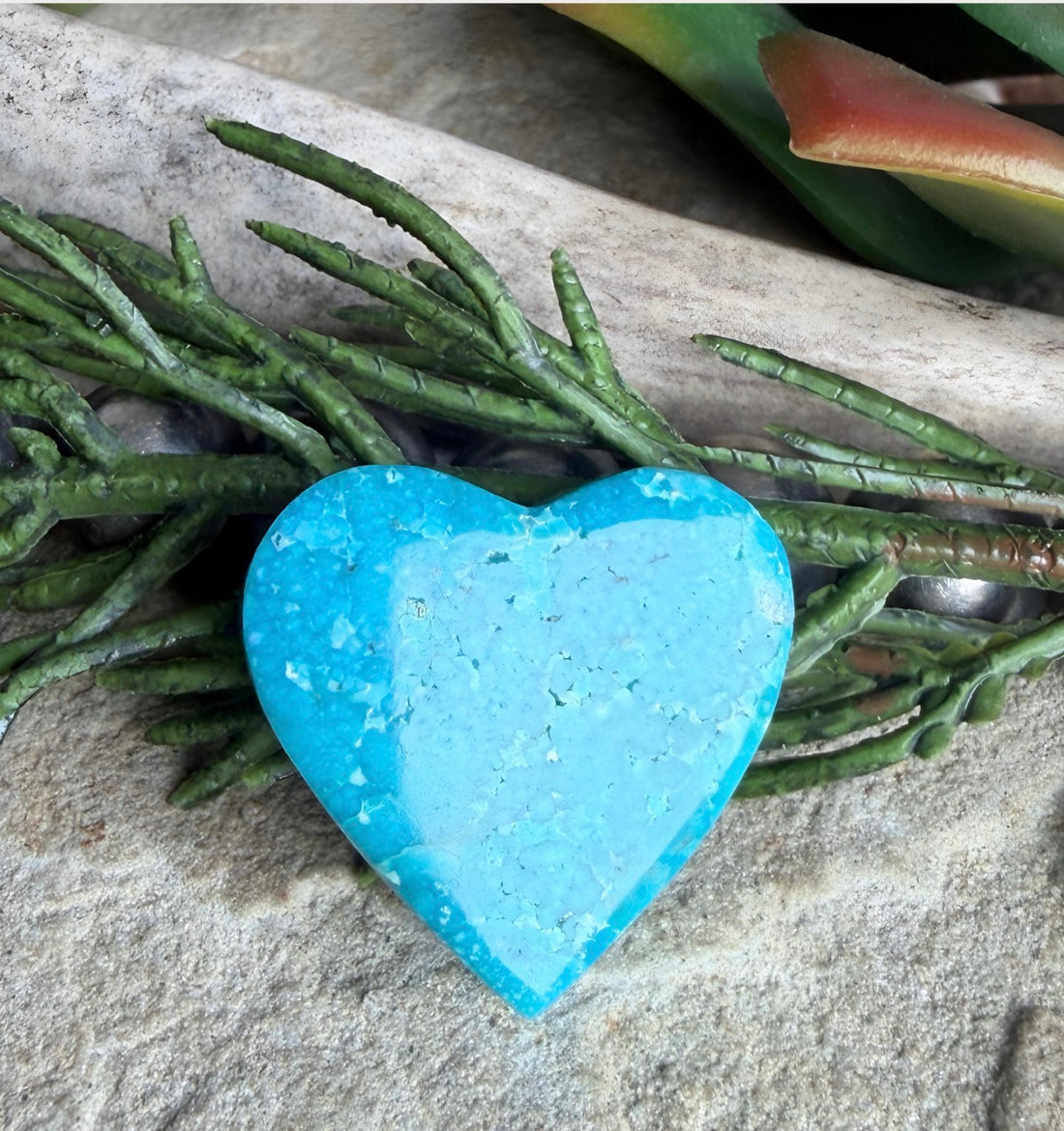 Whitewater Turquoise Blue Heart Cabochon