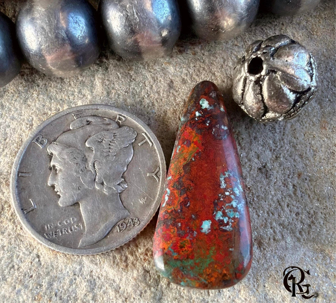 Sonora Sunrise Sunset Chrysocolla Cuprite Teardrop Cabochon