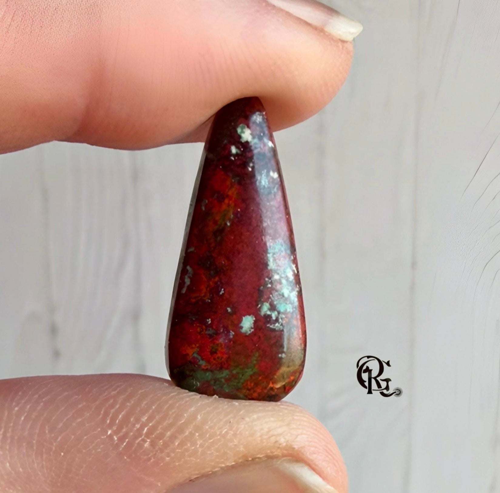 Sonora Sunrise Sunset Chrysocolla Cuprite Teardrop Cabochon