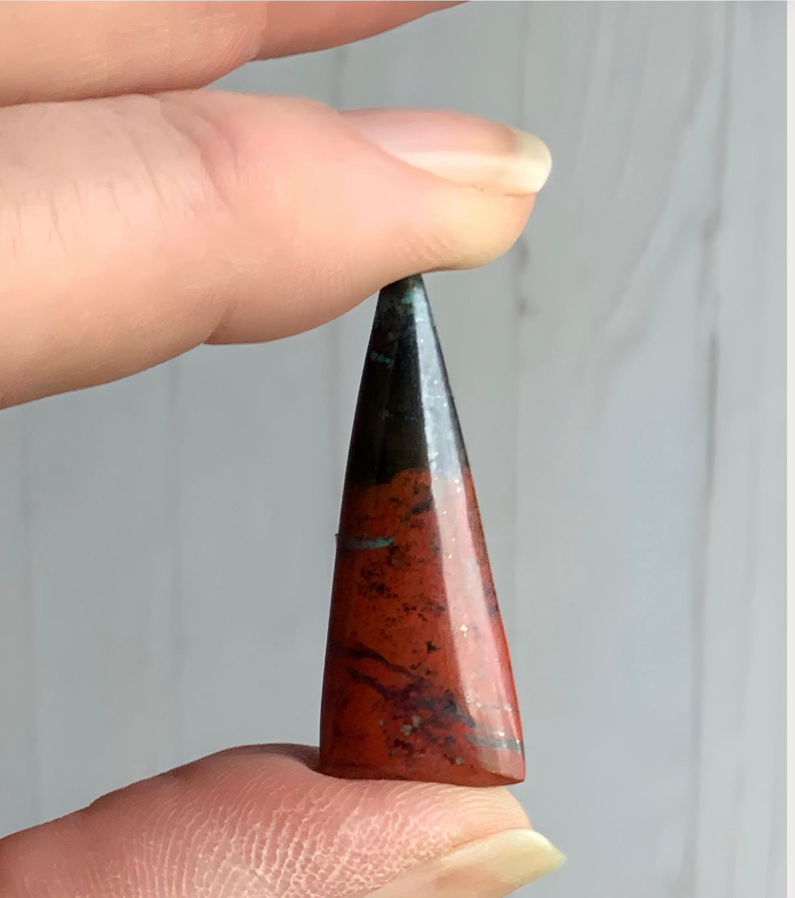 Sonora Sunrise Sunset Chrysocolla Cuprite Elongated Triangle Cabochon