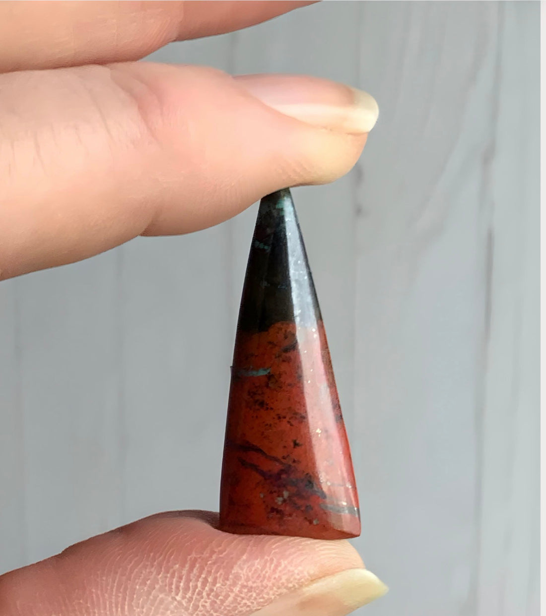 Sonora Sunrise Sunset Chrysocolla Cuprite Elongated Triangle Cabochon
