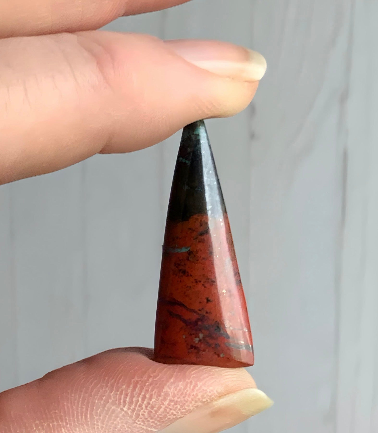 Sonora Sunrise Sunset Chrysocolla Cuprite Elongated Triangle Cabochon