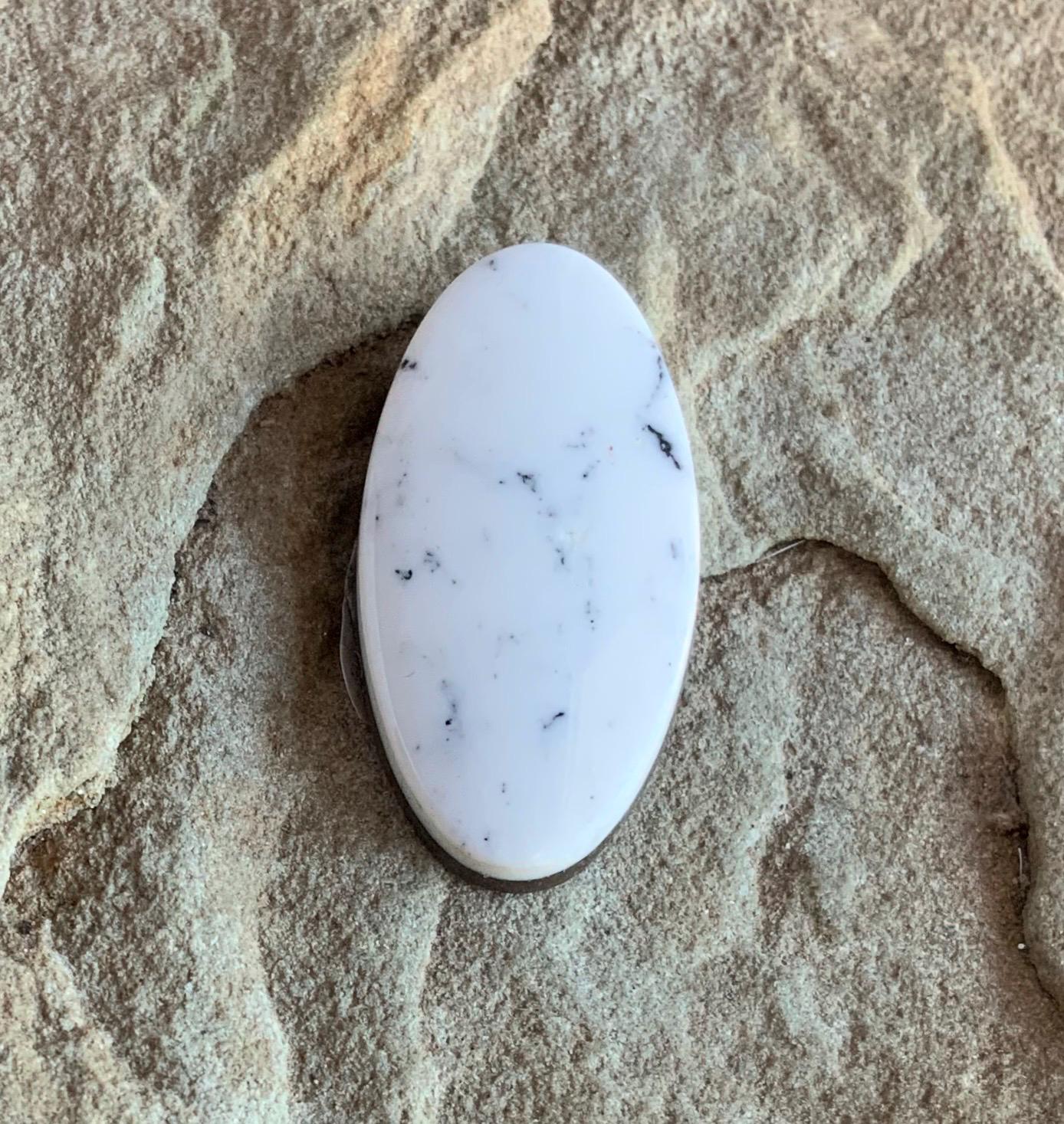 Natural White Buffalo Oval Cabochon-#WB18