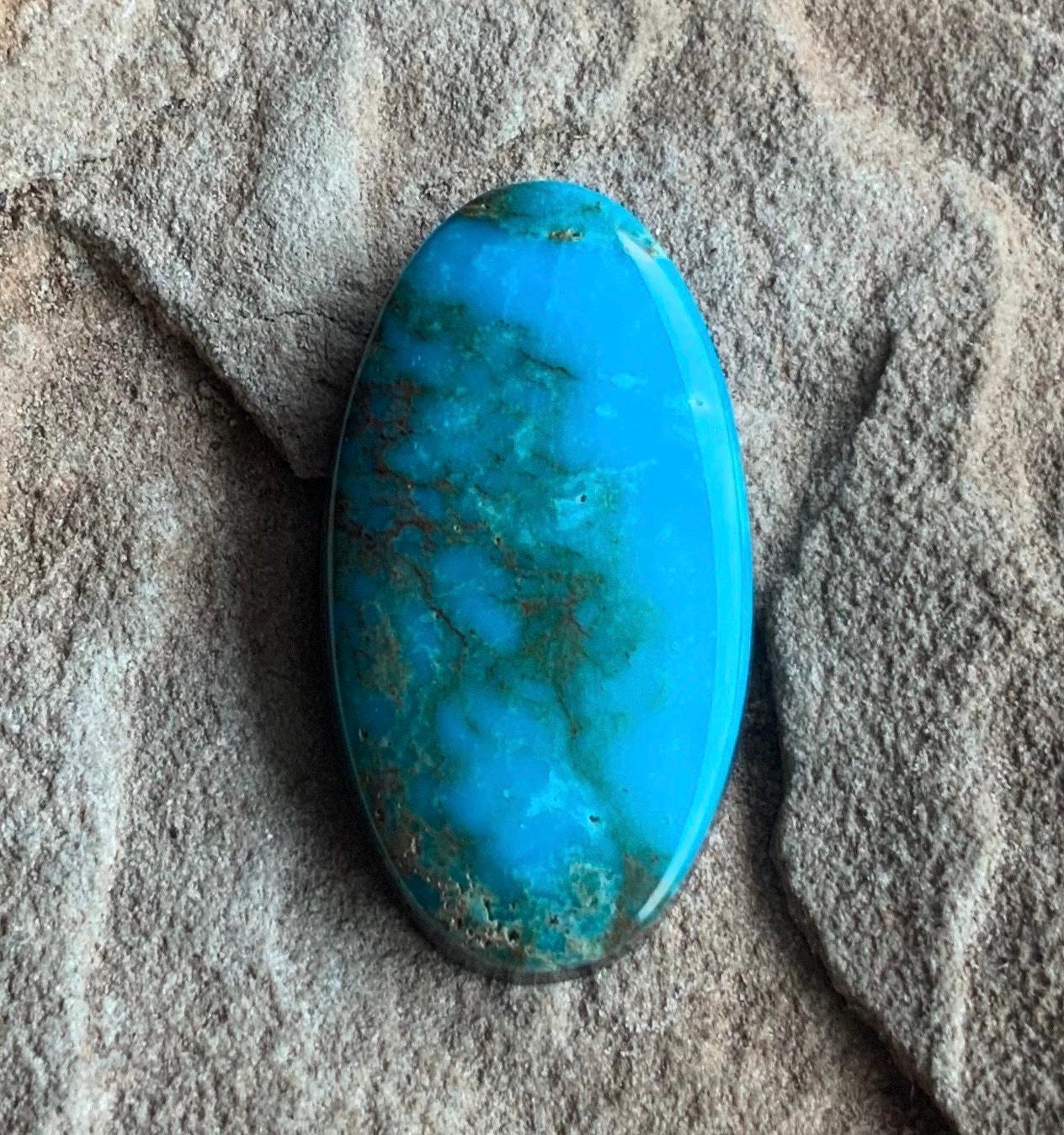 Rare Pauite Turquoise Blue Oval Cabochon