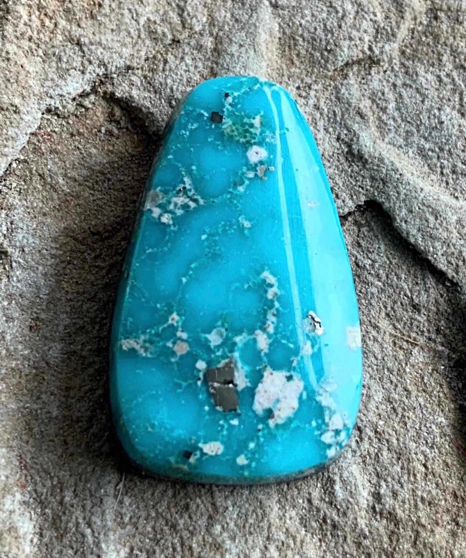 Whitewater Turquoise Cabochon with Silver Pyrite