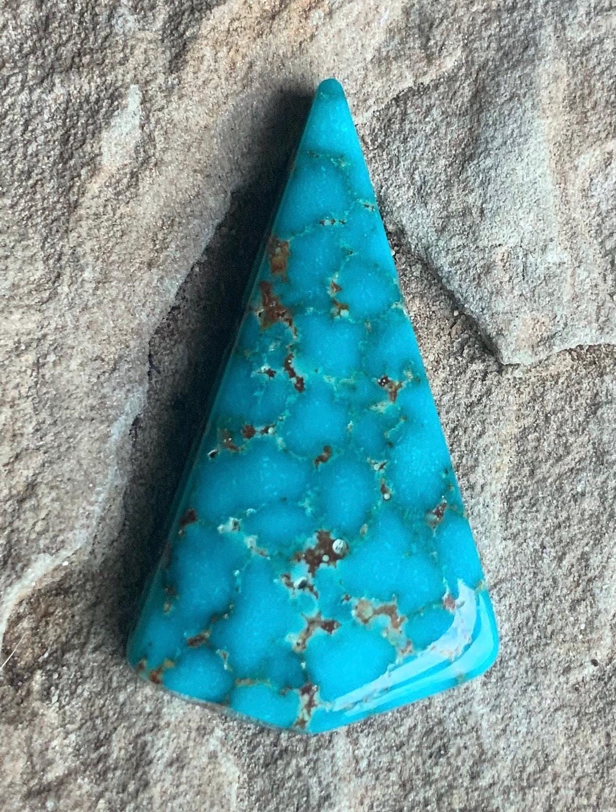 Kingman Turquoise Cabochon With Water Webbing #K112-Arizona Gemstone