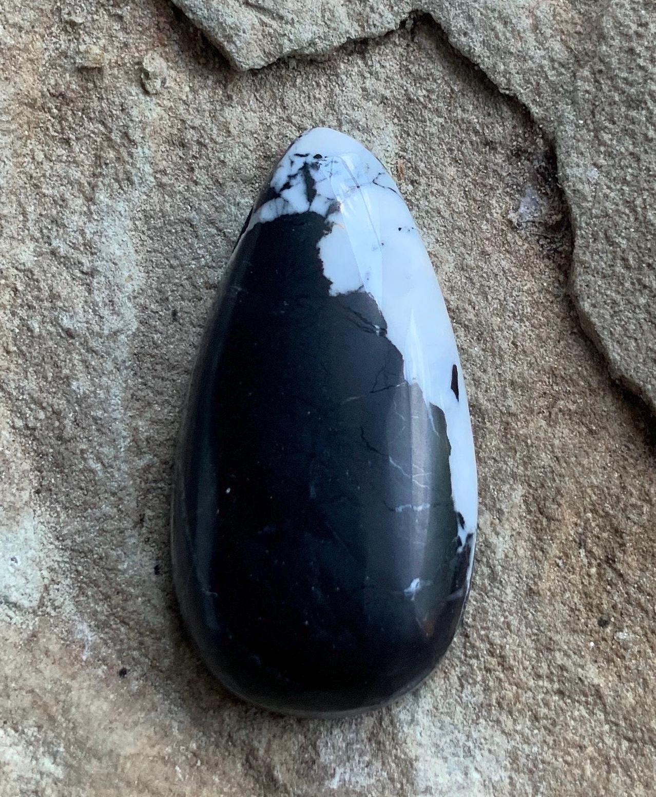 Stunning Natural White Buffalo Teardrop Cabochon — Ranch Gypsy