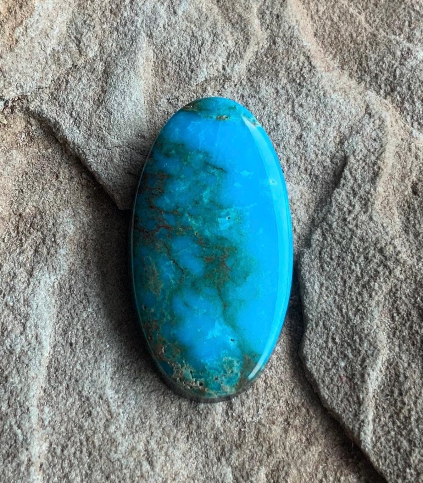 Rare Pauite Turquoise Blue Oval Cabochon