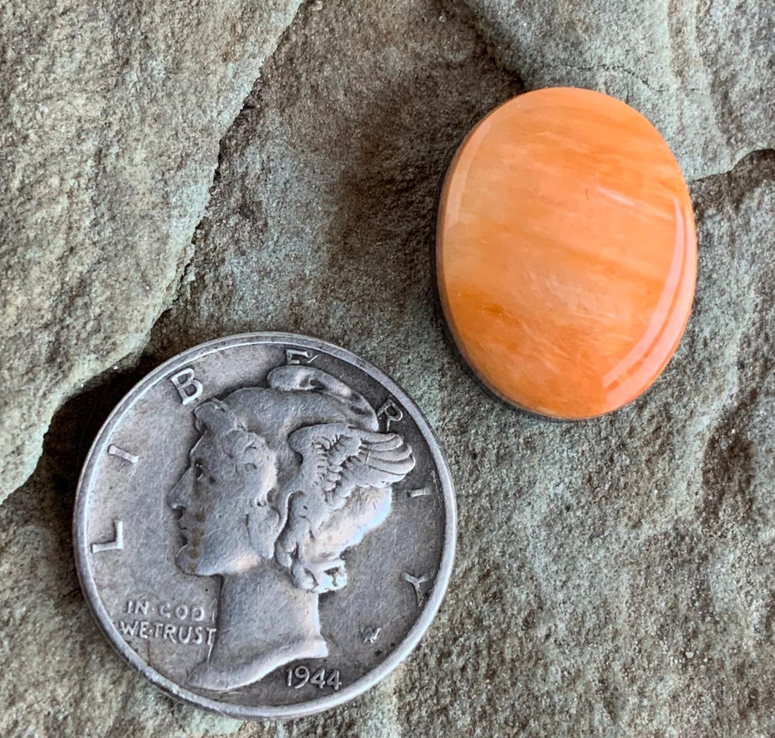 Orange Spiny Oyster Oval Cabochon