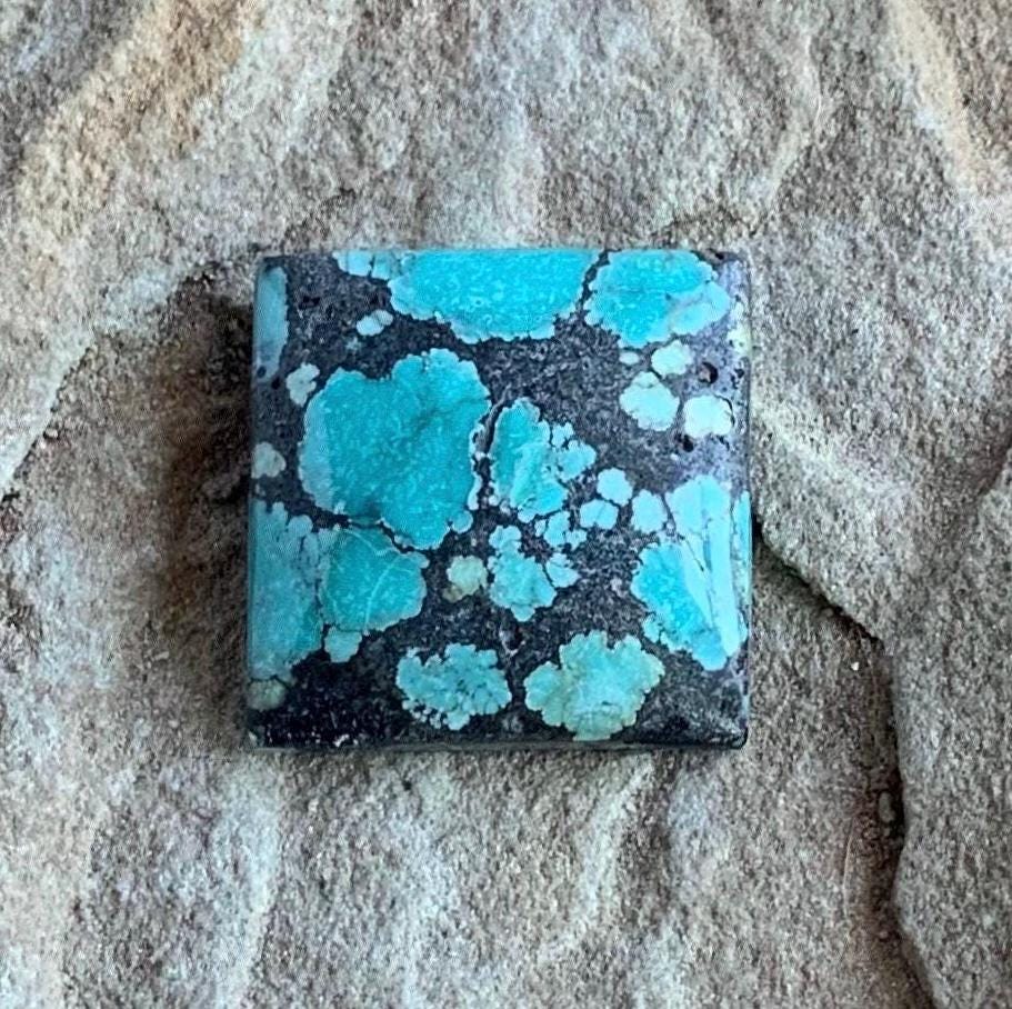 Beautiful Natural Hubei Turquoise Square Cabochon