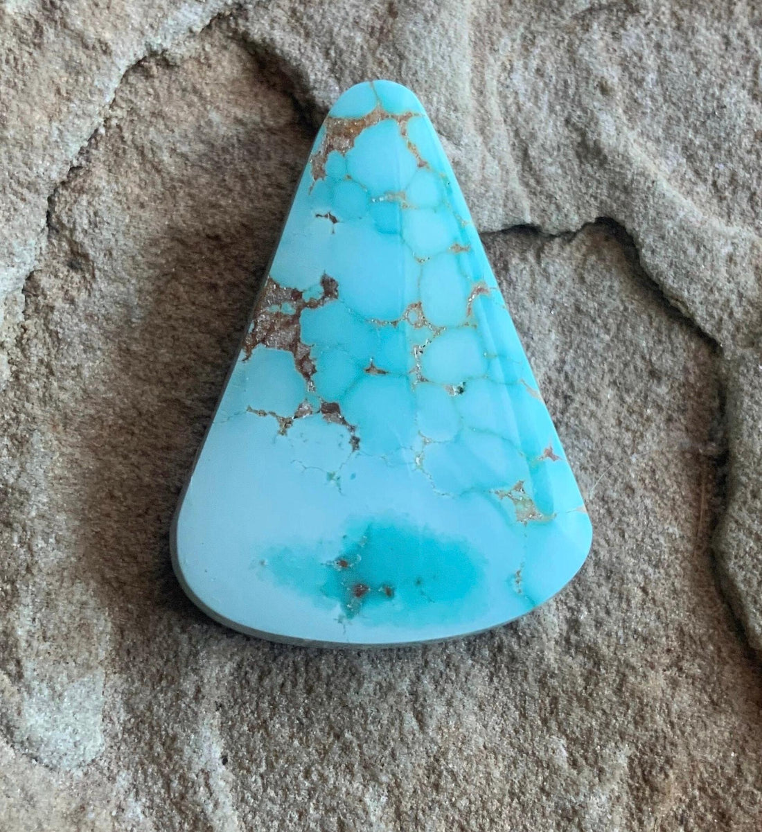 Natural Number 8 Turquoise High Grade Triangular Cabochon