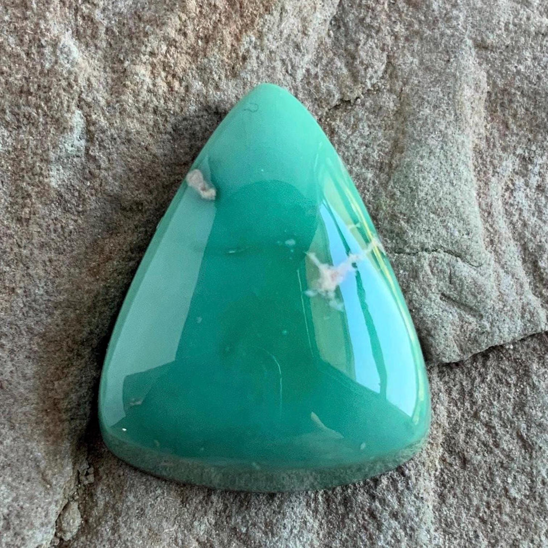 Gorgeous Natural Broken Arrow Variscite Thick Cut Triangle Cabochon