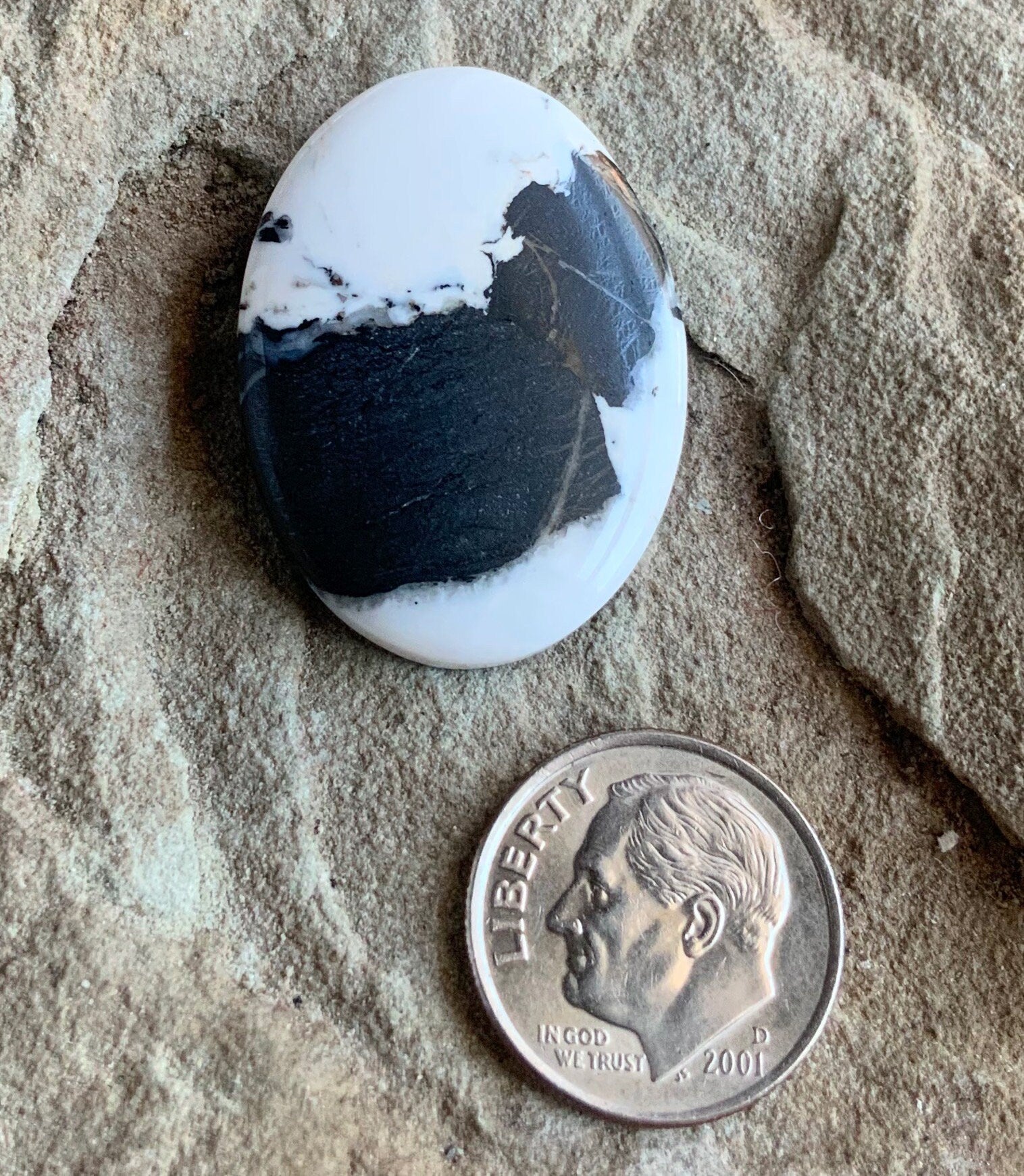 Beautiful Natural White Buffalo Oval Cabochon, 27 Carats — Ranch Gypsy