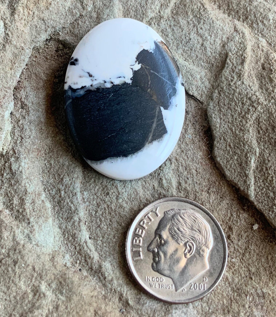 Beautiful Natural White Buffalo Oval Cabochon, 27 Carats — Ranch Gypsy