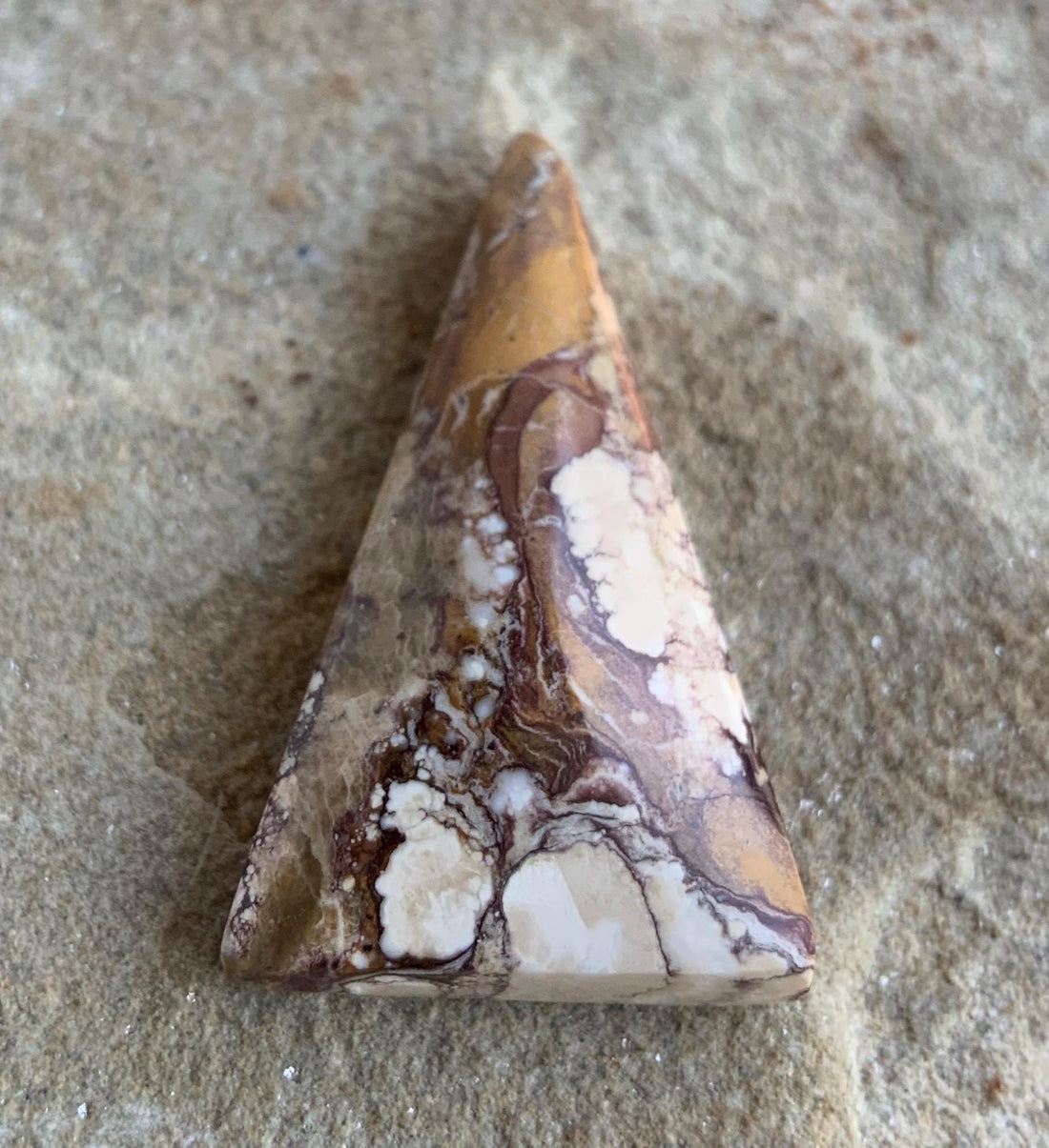 Wild Horse Magnesite Faceted Triangle Cabochon