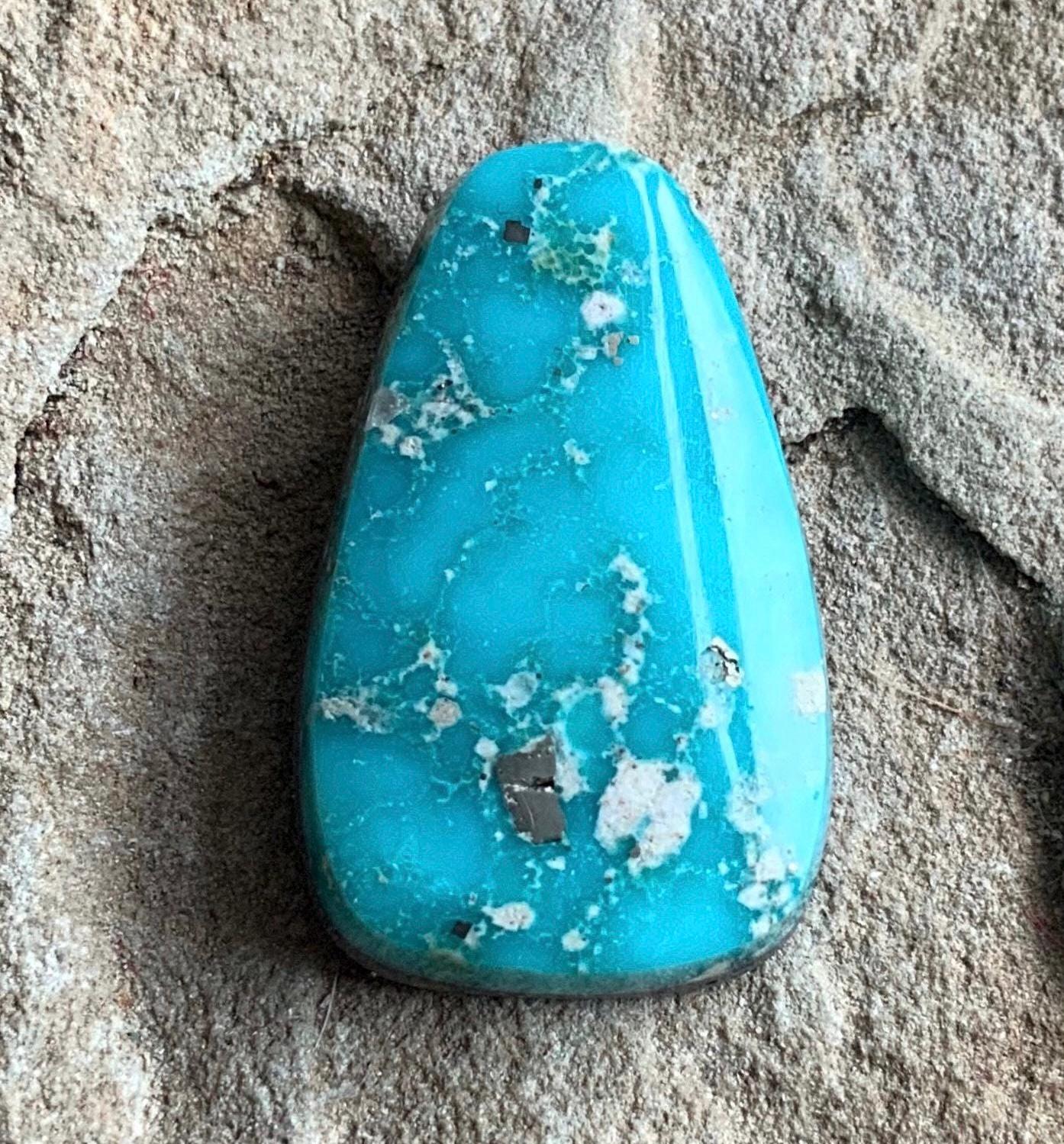 Whitewater Turquoise Cabochon with Silver Pyrite