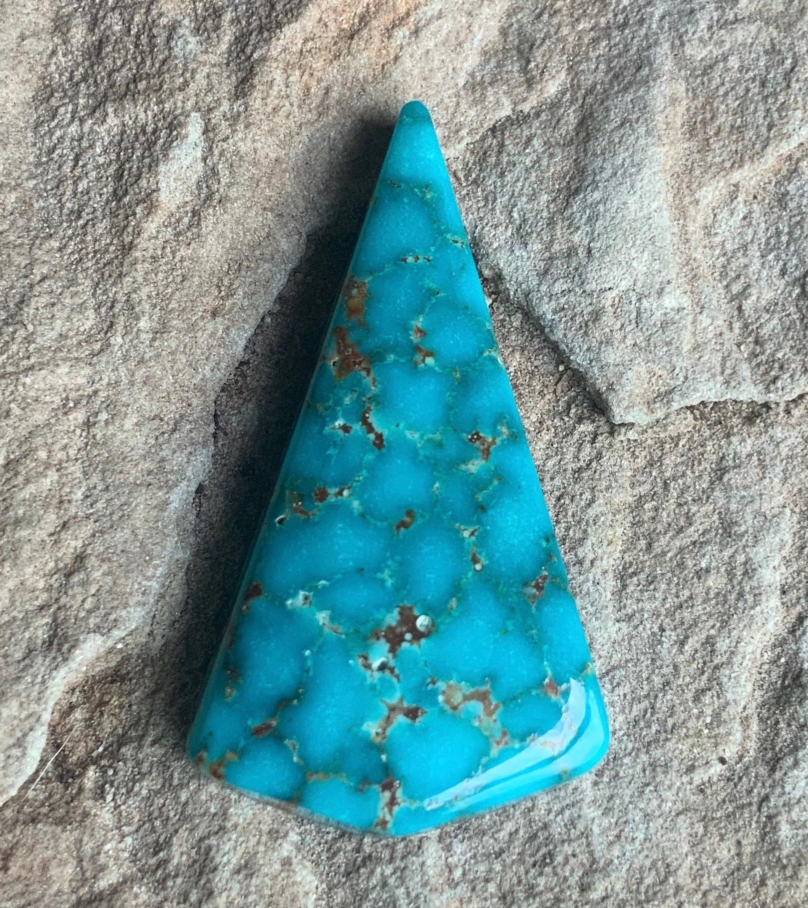 Kingman Turquoise Cabochon With Water Webbing #K112-Arizona Gemstone