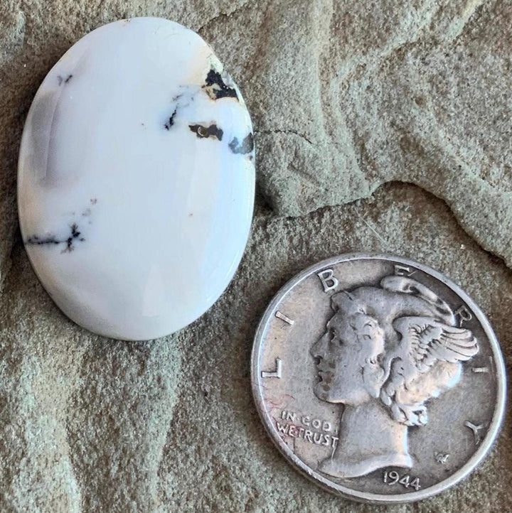 Natural White Buffalo Oval Cabochon #WB45 — Ranch Gypsy