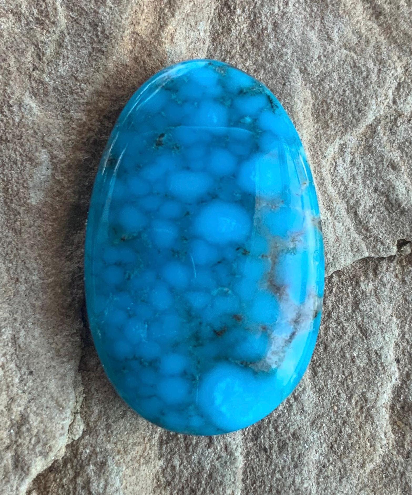 Beautiful Blue Large Kingman Turquoise Oval Cabochon  #K174
