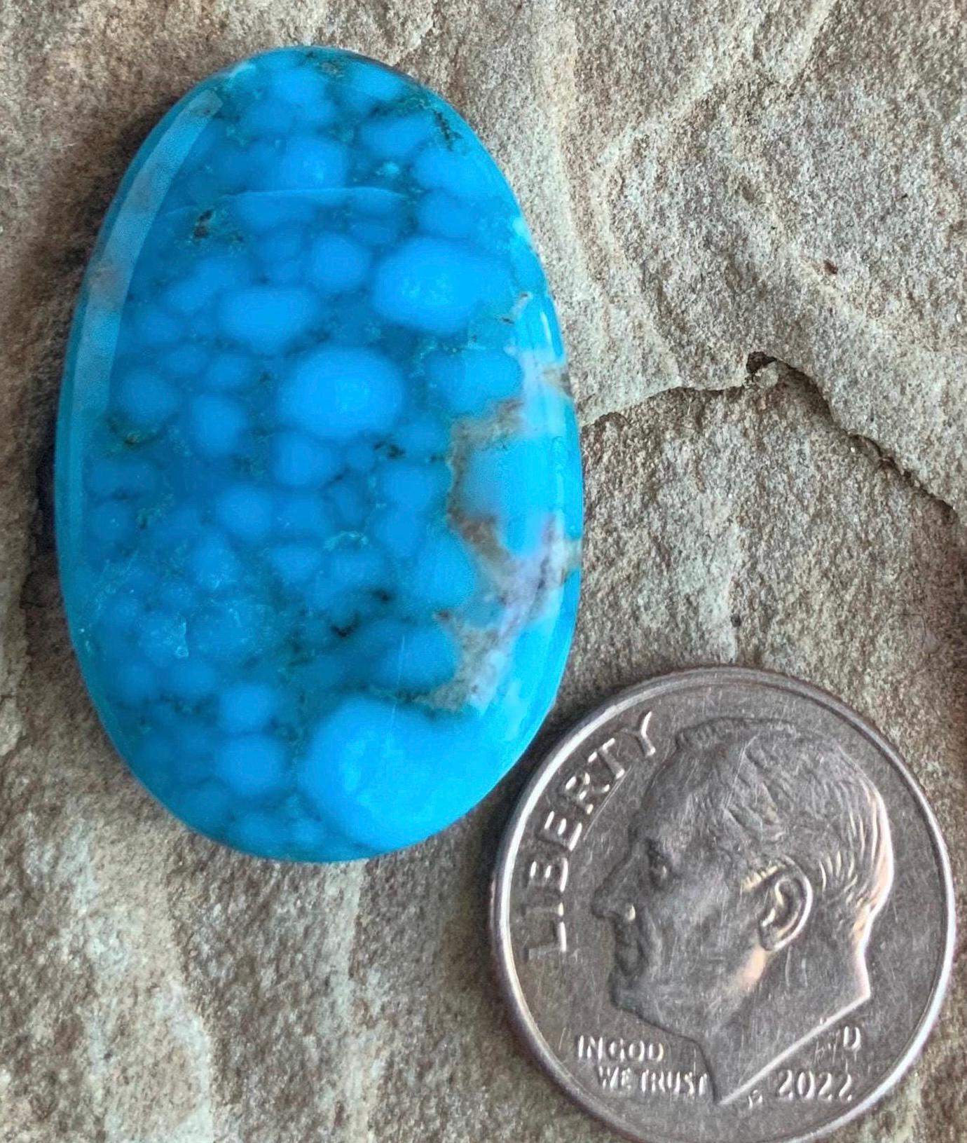 Beautiful Blue Large Kingman Turquoise Oval Cabochon  #K174