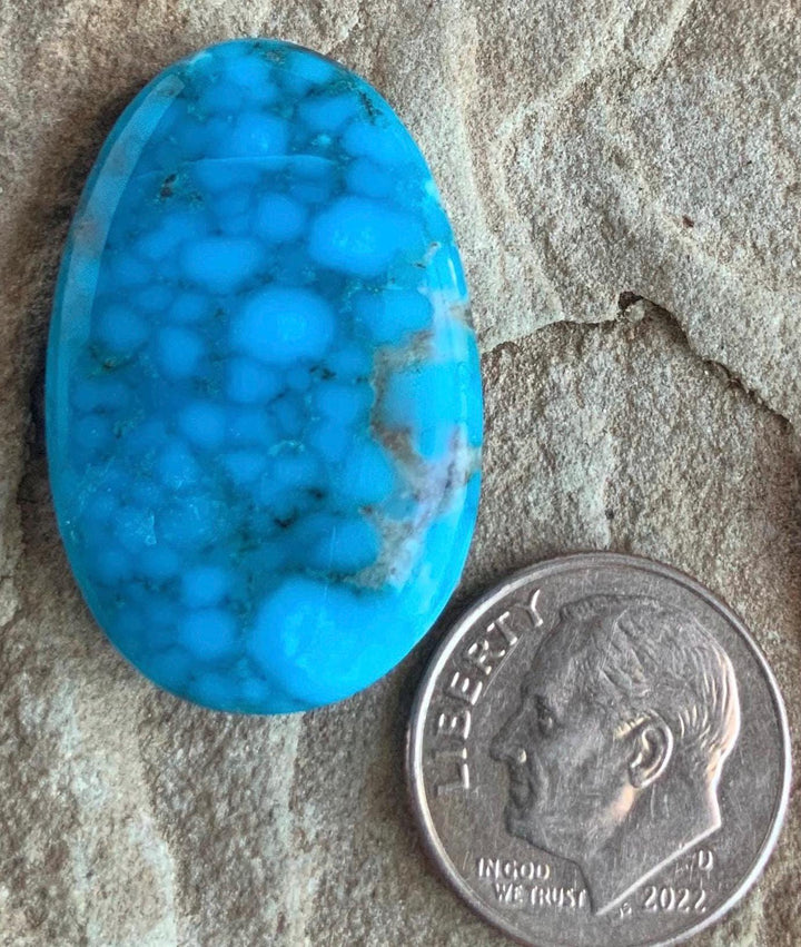 Beautiful Blue Large Kingman Turquoise Oval Cabochon  #K174