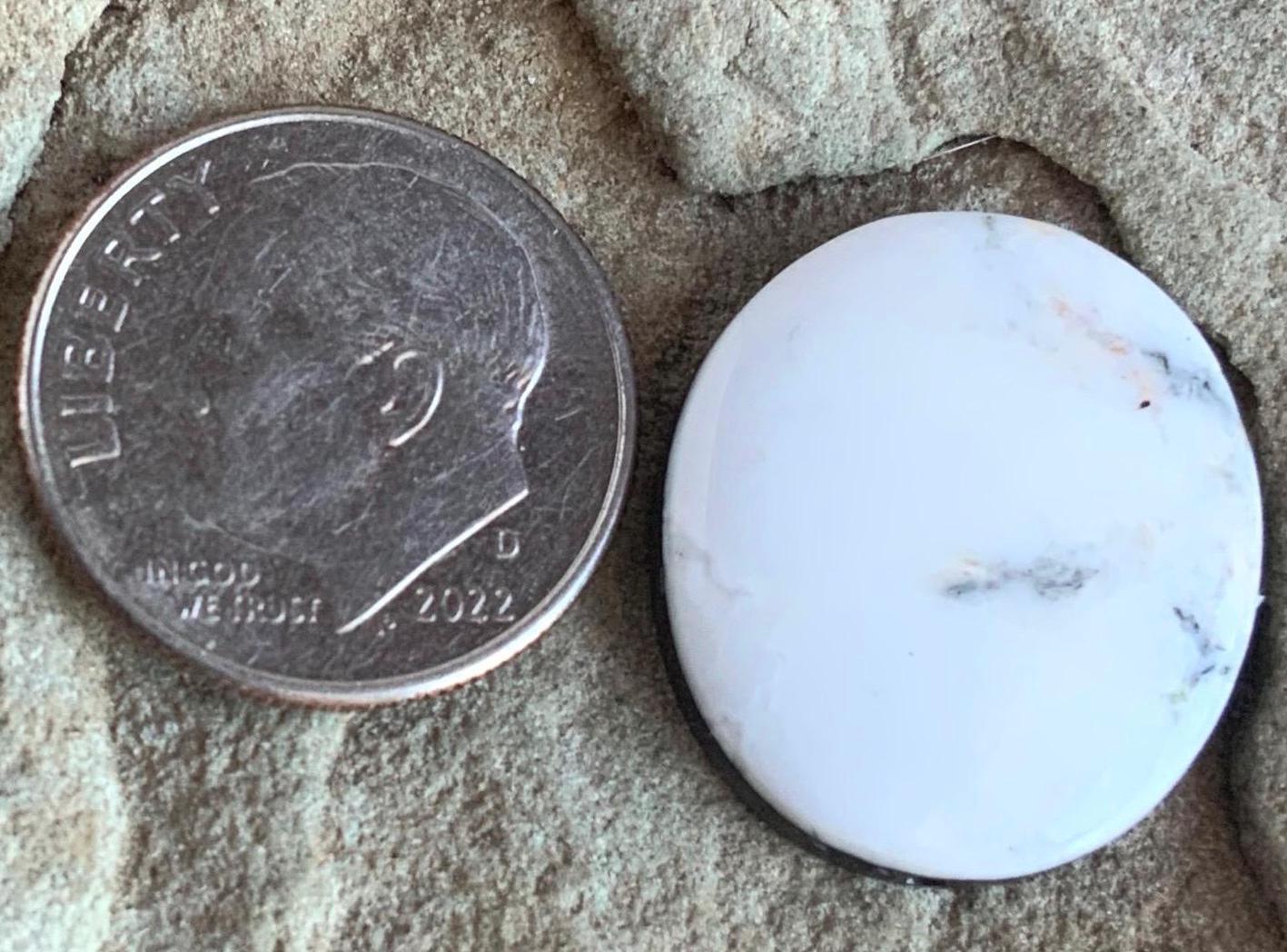 Natural White Buffalo Oval Cabochon #WB 48