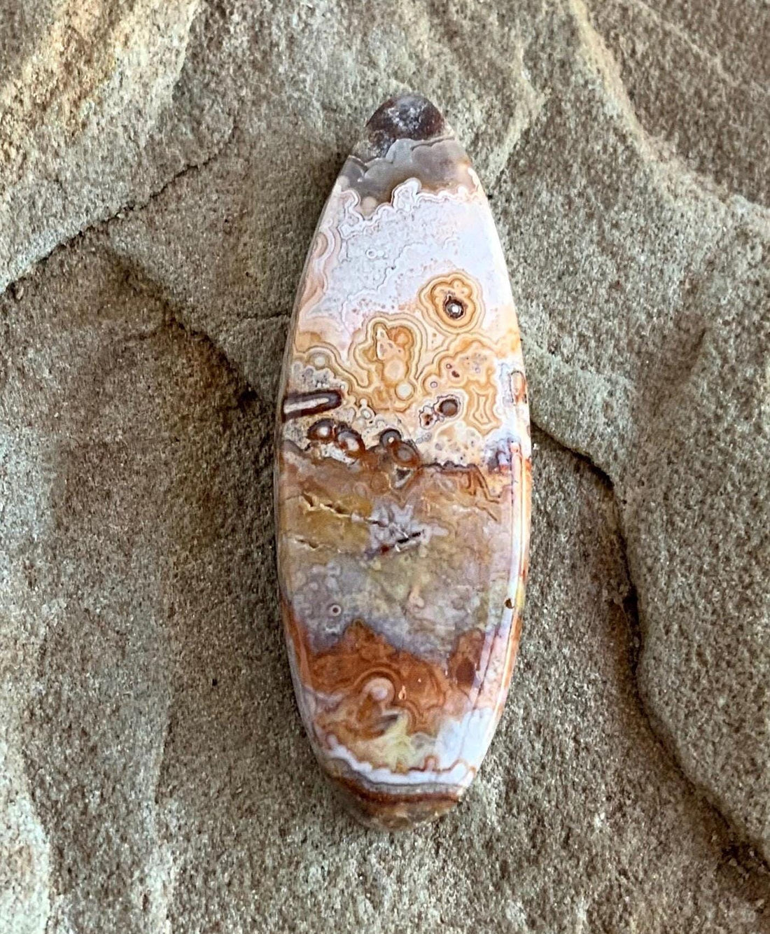 Prudent Man Plume Agate Cabochon