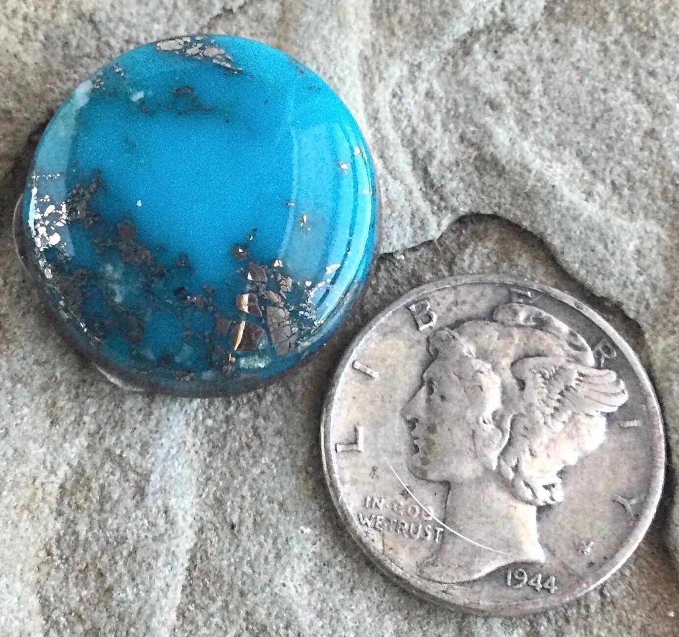Beautiful Ithaca Peak Turquoise High Grade Cabochon with Pyrite #133