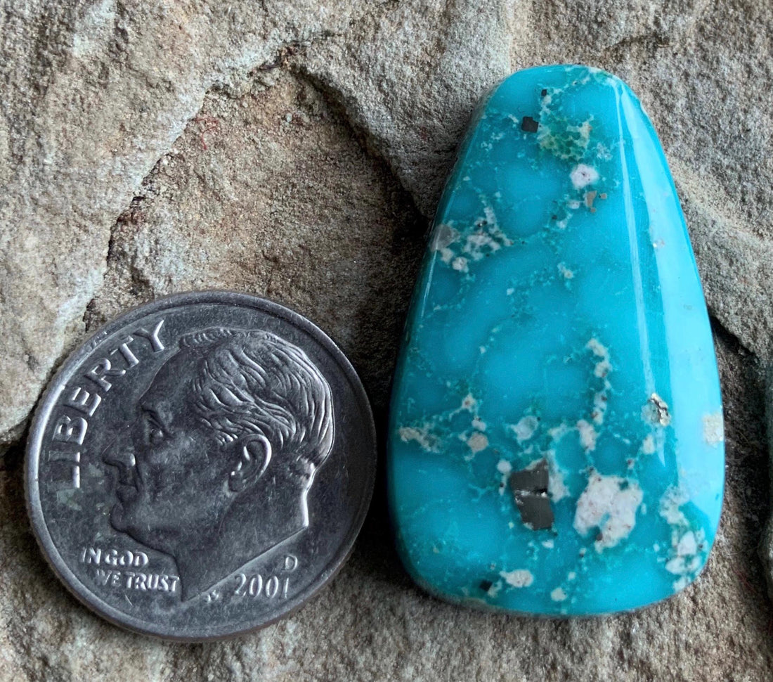 Whitewater Turquoise Cabochon with Silver Pyrite