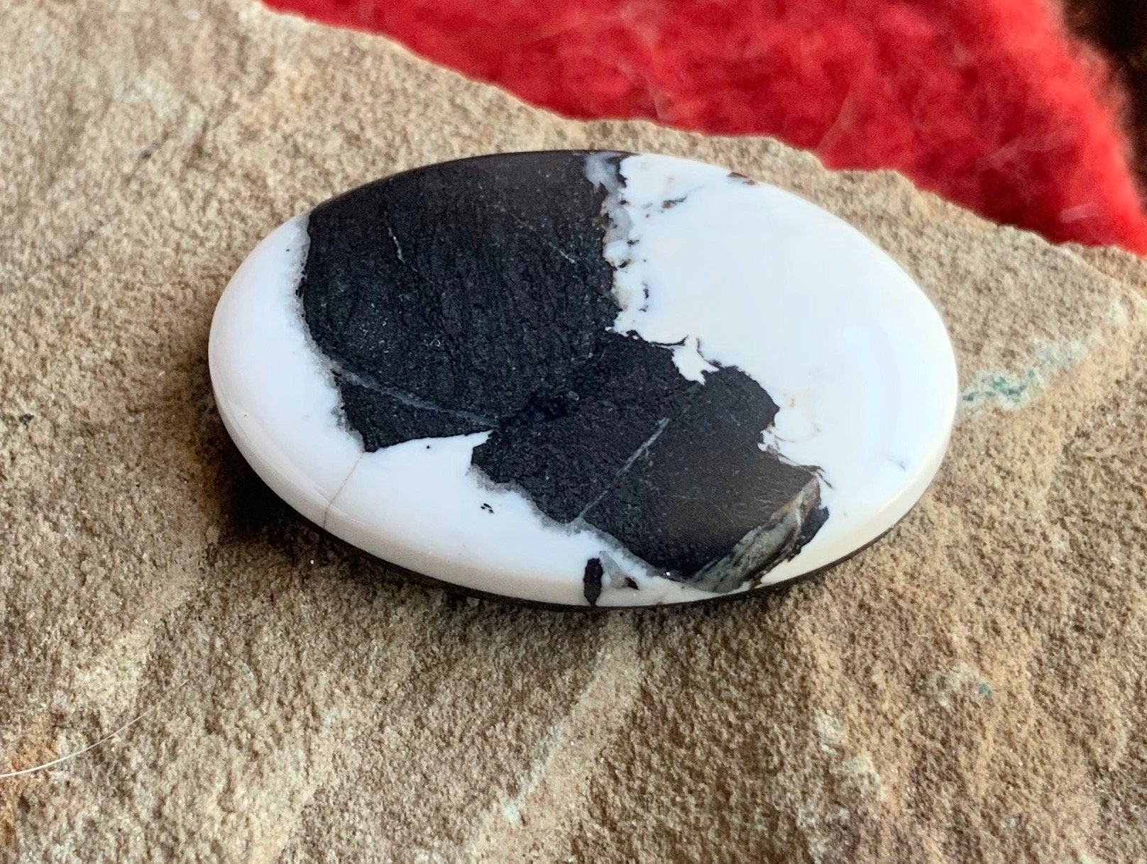 Beautiful Natural White Buffalo Oval Cabochon, 27 Carats — Ranch Gypsy