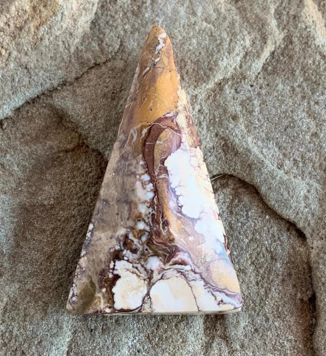 Wild Horse Magnesite Faceted Triangle Cabochon