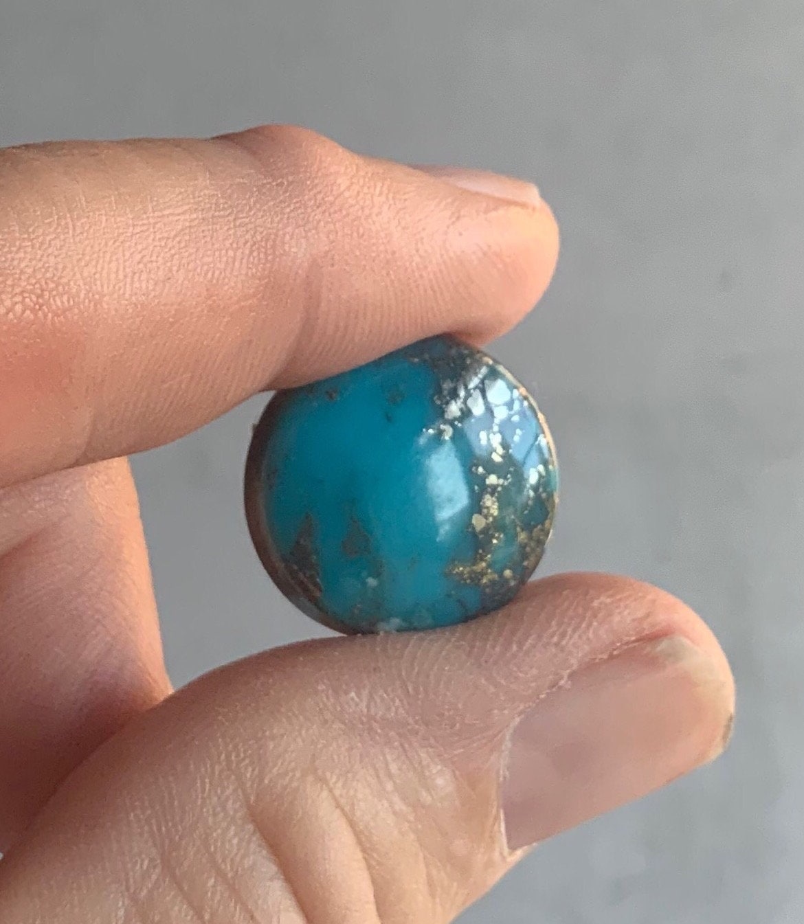 Beautiful Ithaca Peak Turquoise High Grade Cabochon with Pyrite #133