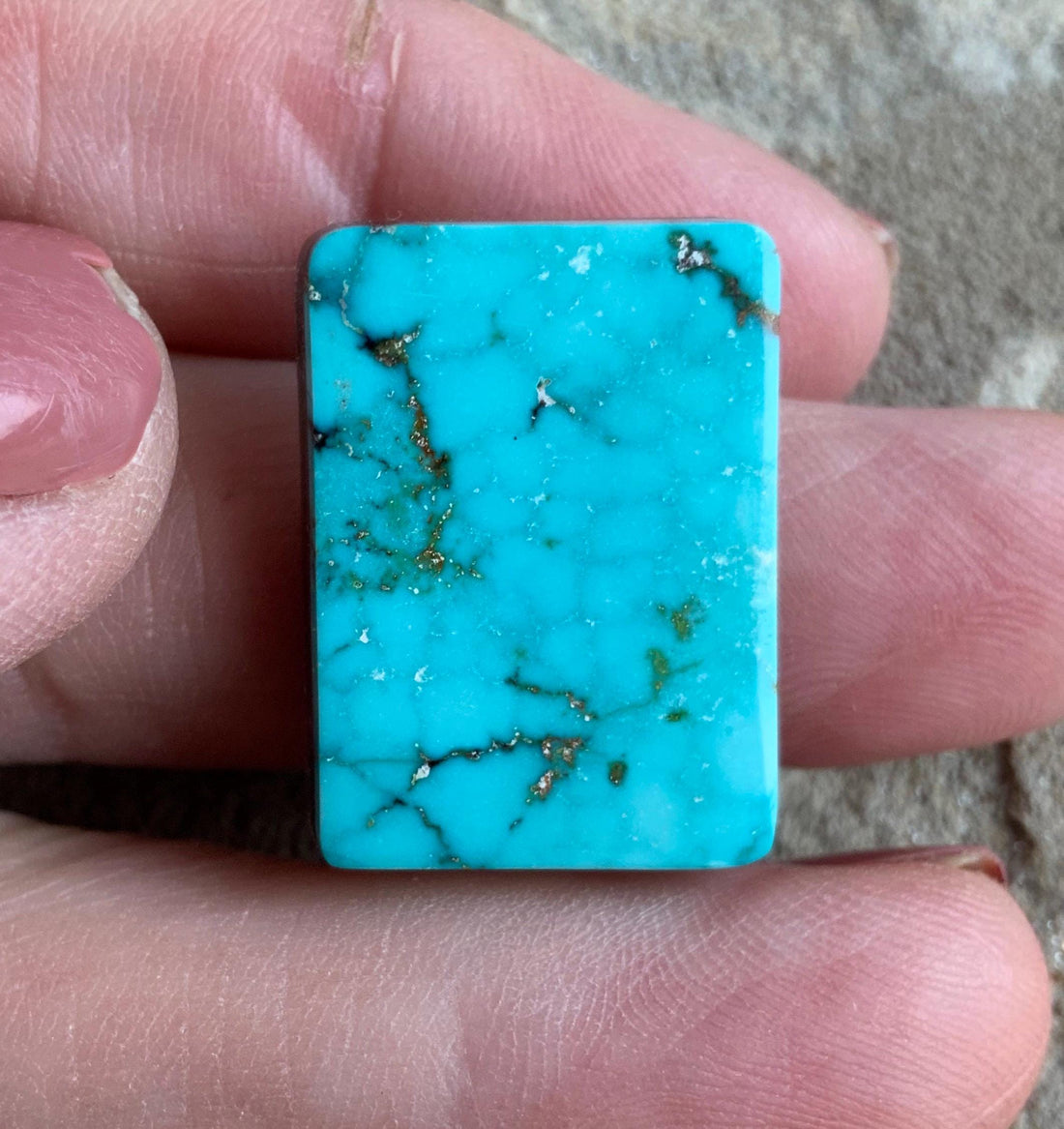 Royston Turquoise Large Blue Rectangular Cabochon #R8