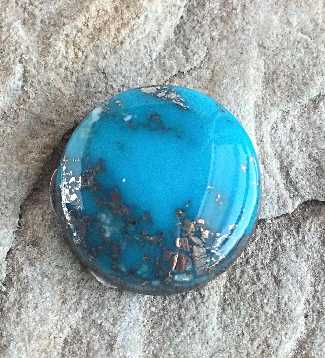 Beautiful Ithaca Peak Turquoise High Grade Cabochon with Pyrite #133