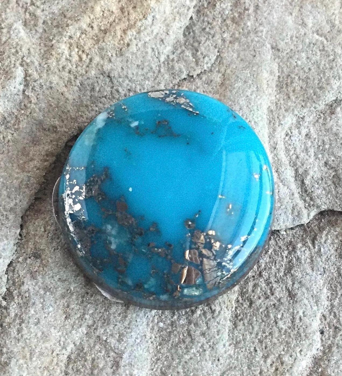 Beautiful Ithaca Peak Turquoise High Grade Cabochon with Pyrite #133